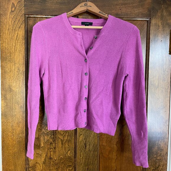 J. Crew Lyocell Blend Button Cardigan Topper Layering Casual Sweater Size M - Picture 1 of 5